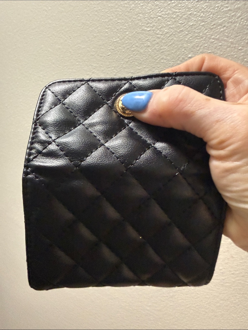 Quilted Faux Leather Black Women's Card Case Wallet; NWOT - Picture 3 of 5